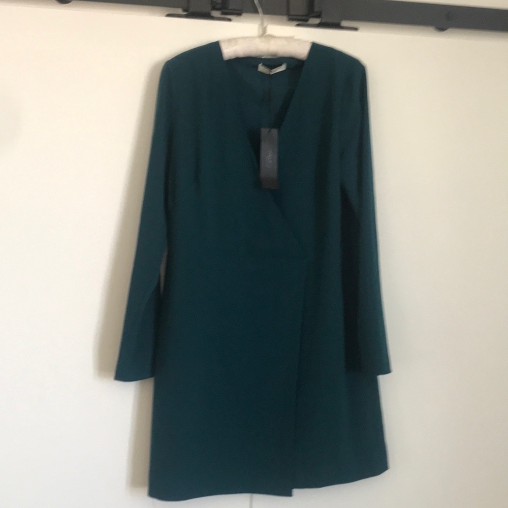 Halston Heritage faux wrap dress green